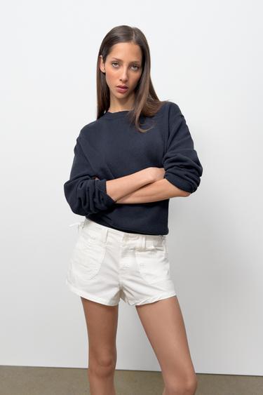 SHORTS WITH DRAWSTRING POCKETS - White by Zara