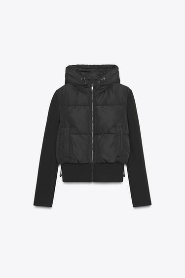 WATER AND WIND PROTECTION HOODED PADDED JACKET - Black by Zara