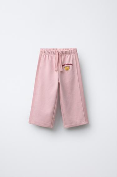 WIDE-LEG TEDDY BEAR PLUSH TROUSERS - Pink by Zara