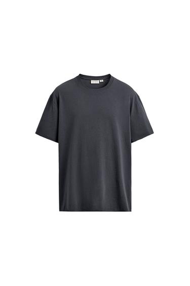 LIGHTWEIGHT IRREGULAR TRIM T-SHIRT - Faded blue by Zara