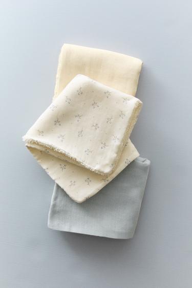 CHILDREN'S MINI FLOWER TOWEL (PACK OF 3) - Oyster-white by Zara