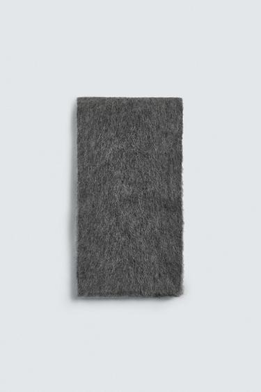 ALPACA BLEND KNIT SCARF - Grey marl by Zara