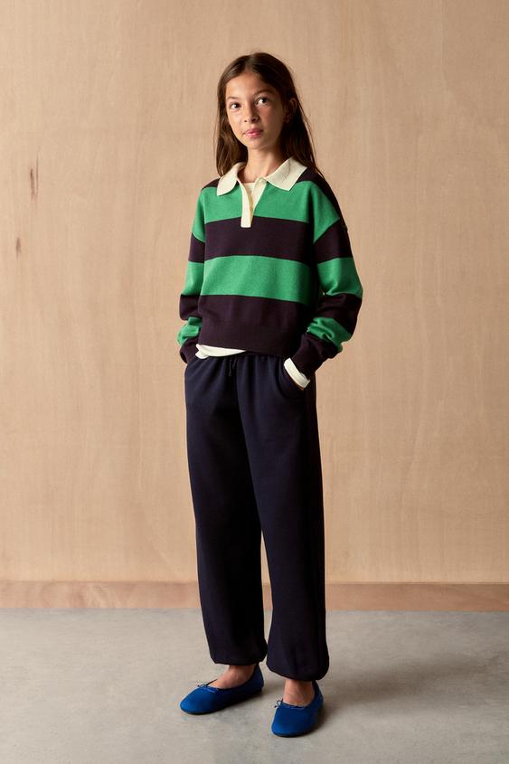 STRIPED POLO COLLAR JUMPER - striped by Zara - Image 0