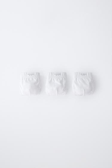 1 1/2-6 YEARS/ PACK OF THREE PLAIN BRIEFS WITH LABEL - White by Zara - Image 0