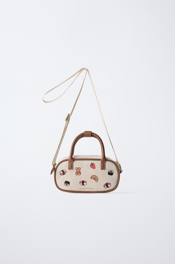 EMBROIDERED CROSSBODY BAG - Brown by Zara - Image 0