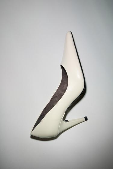 LEATHER HIGH-HEEL SHOES - Ecru White by Zara