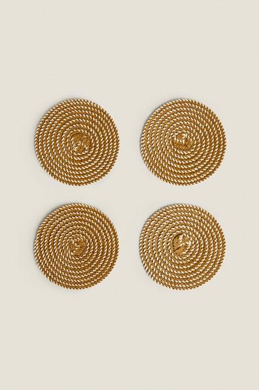 PACK OF PAPER COASTERS (PACK OF 4) - camel by Zara - Image 0