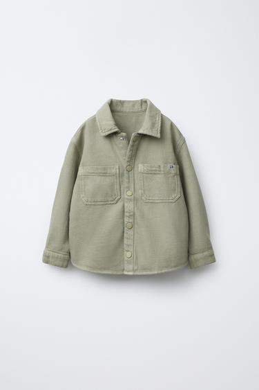 FLOWING TWILL OVERSHIRT - Light khaki by Zara