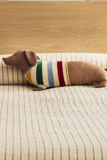 CHILDREN'S STRIPED MUSLIN BEDSPREAD - Red by Zara