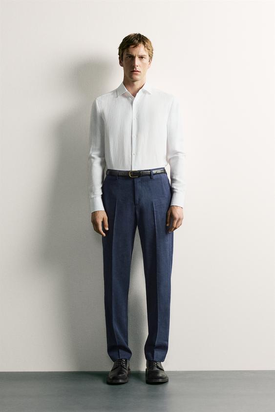 REGULAR FIT LINEN-LYOCELL SHIRT - White by Zara - Image 0