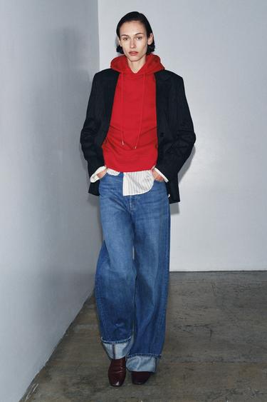 OVERSIZE HOODIE - Red by Zara