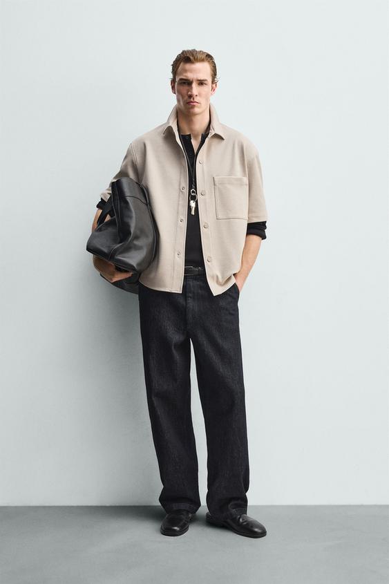 NON-IRON COMFORT OVERSHIRT - Light tan by Zara - Image 0