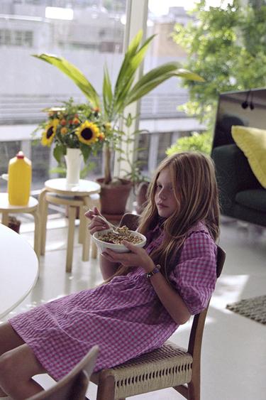 GINGHAM CHECK PRINT DRESS - Raspberry by Zara