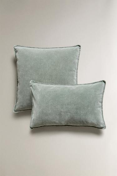 VELVET CUSHION COVER - Light blue by Zara - Image 0