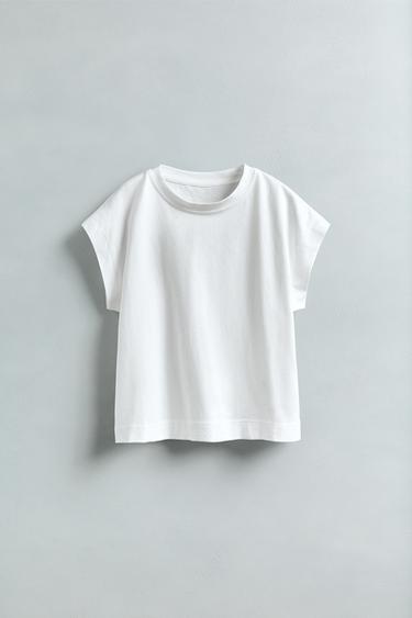 PLAIN T-SHIRT WITH TAB DETAIL - White by Zara