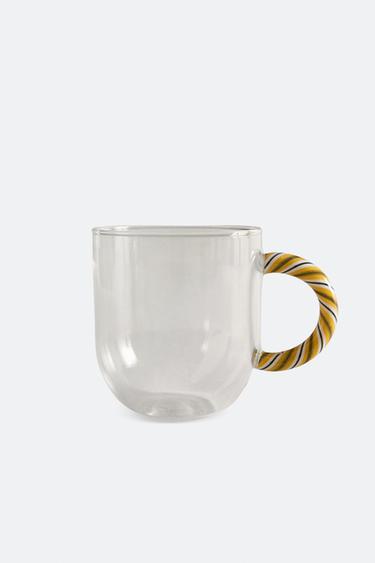 BOROSILICATE MUG WITH SPIRAL HANDLE - Green by Zara