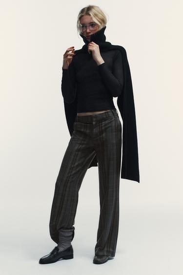 CHECK TROUSERS - Grey / Tan by Zara