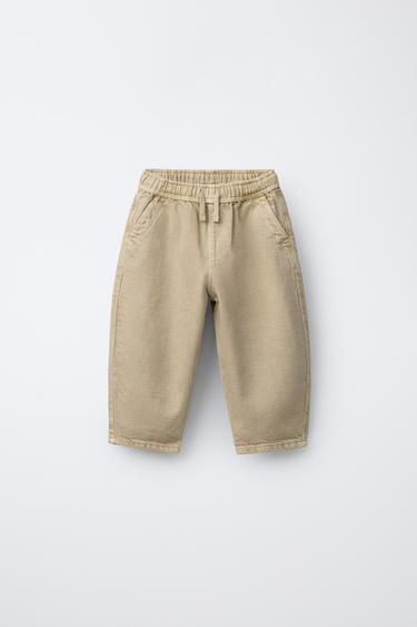 TWILL BAGGY TROUSERS - camel by Zara