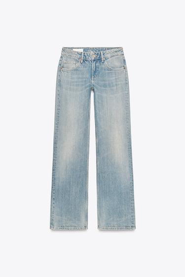 TRF LOW-RISE WIDE-LEG JEANS - Blue / Grey by Zara