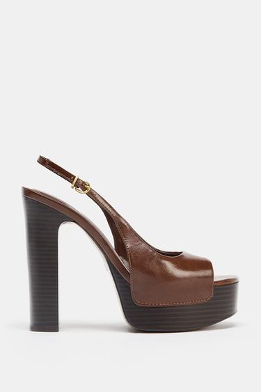 PLATFORM SANDALS - Brown by Zara