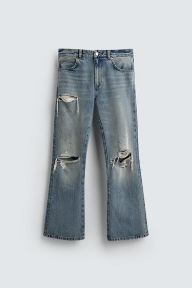 RIPPED FLARE FIT JEANS HARRY LAMBERT FOR ZARA X DISNEY - Blue by Zara