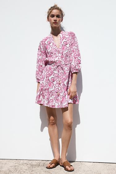 FLORAL PRINT MINI DRESS - Pinks by Zara - Image 0