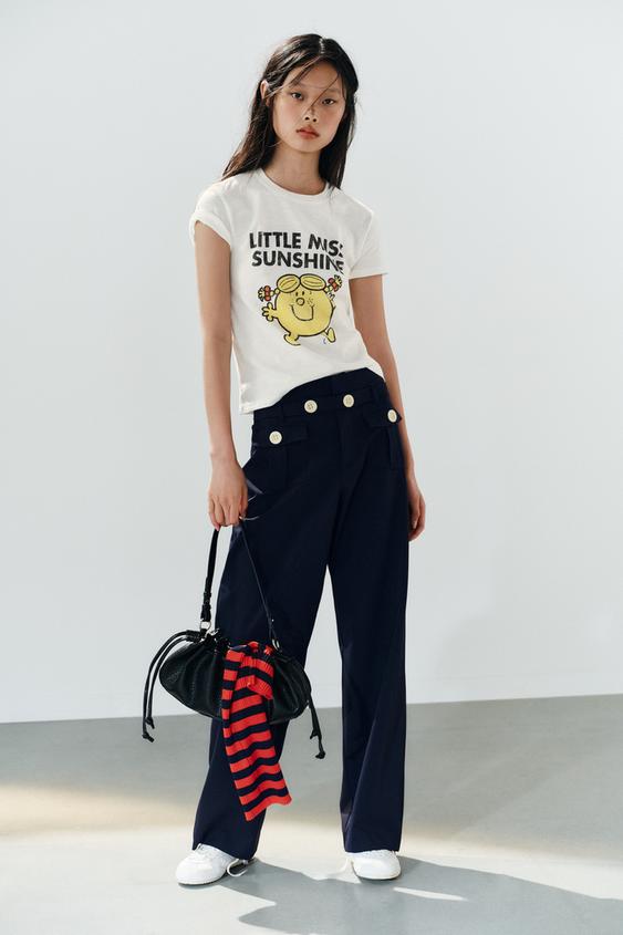 LITTLE MISS SUNSHINE SLUB KNIT T-SHIRT - Oyster-white by Zara - Image 0