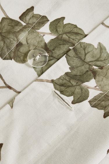 LEAF PRINT DUVET COVER - Oyster-white by Zara