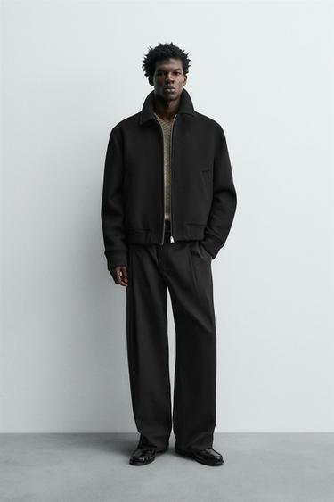 COTTON-VISCOSE PLEATED TROUSERS - Black by Zara