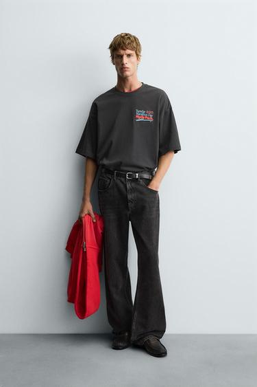 WASHED NUMBER T-SHIRT - Black by Zara - Image 0