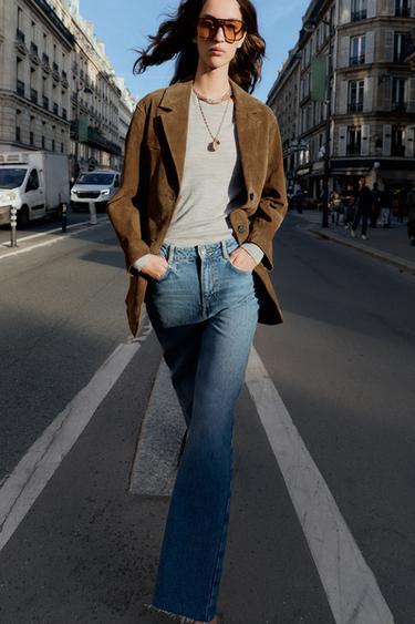 JEANS Z.02 STRAIGHT ANKLE HIGH-WAIST - Mid-blue by Zara