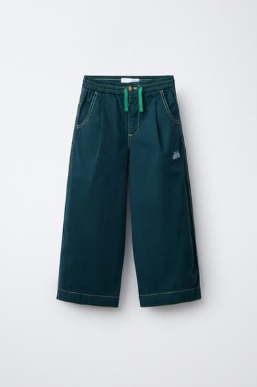 BALLOON TROUSERS WITH TOPSTITCHING - Petrol blue by Zara