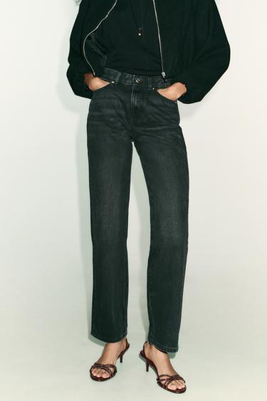 JEANS Z.03 REGULAR FIT HIGH-WAIST LONG LENGTH - Black by Zara