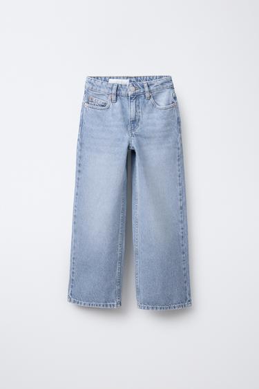 WIDE-LEG JEANS WITH STAR PATCH - Blue by Zara