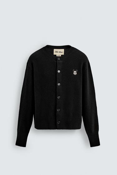MICKEY MOUSE PATCH CARDIGAN HARRY LAMBERT FOR ZARA X DISNEY - Black by Zara