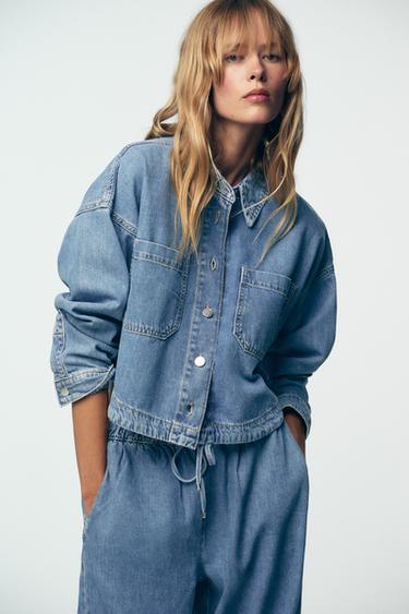 Z1975 SHORT DENIM SHIRT - Mid-blue by Zara
