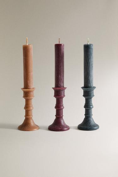 SET OF SCENTED CANDLESTICK CANDLES (SET OF 3) - whisky by Zara