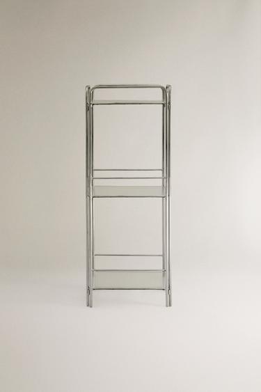 STEEL AND GLASS STORAGE UNIT - Grey by Zara