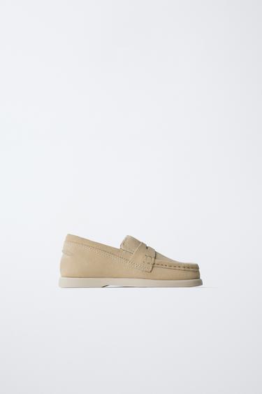 LEATHER PENNY LOAFERS - Sand Brown by Zara