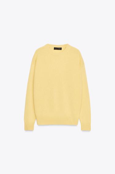 LONG SLEEVE 100% CASHMERE SWEATER - Yellow by Zara