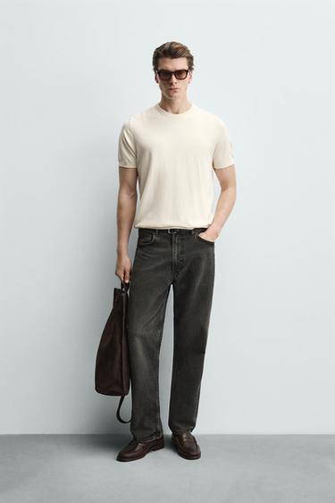 VISCOSE BLEND KNIT T-SHIRT - Ecru by Zara