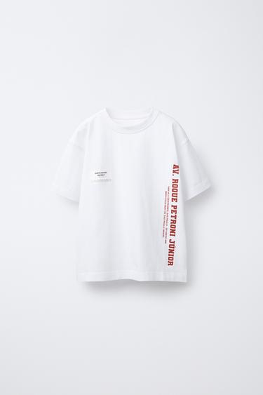 SLOGAN AND LABEL T-SHIRT - White / Red by Zara - Image 0