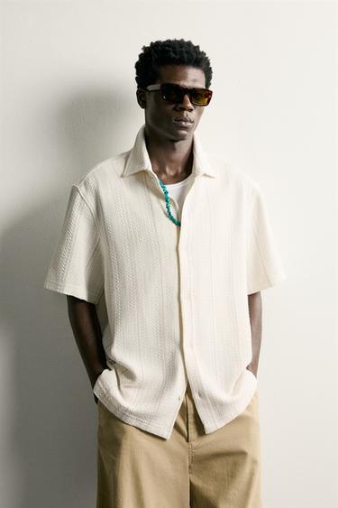 REGULAR FIT TEXTURED SHIRT - Ecru by Zara