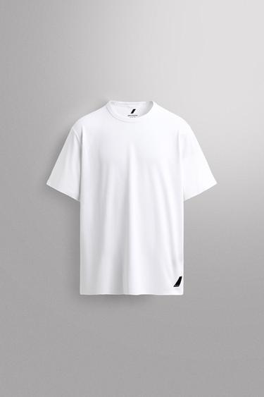 COTTON BLEND TECHNICAL T-SHIRT - White by Zara