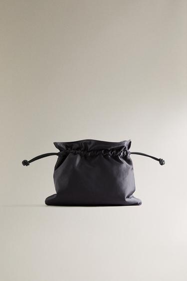 MEDIUM SATEEN BAG - Navy Blue by Zara