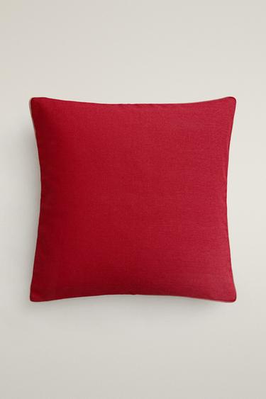 CUSHION COVER WITH PIPING - Red by Zara