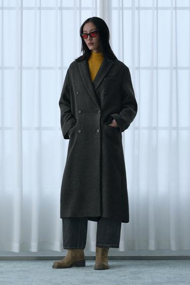 ZW COLLECTION LONG OVERSIZED COAT - Grey marl by Zara