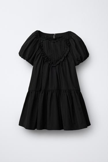 TAFFETA HEART DRESS - Black by Zara
