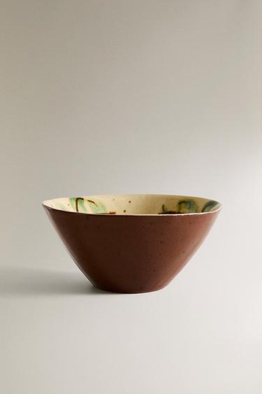 FLORAL EARTHENWARE BOWL - Blue by Zara - Image 0