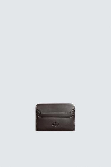 LEATHER CARD HOLDER - Brown by Zara - Image 0